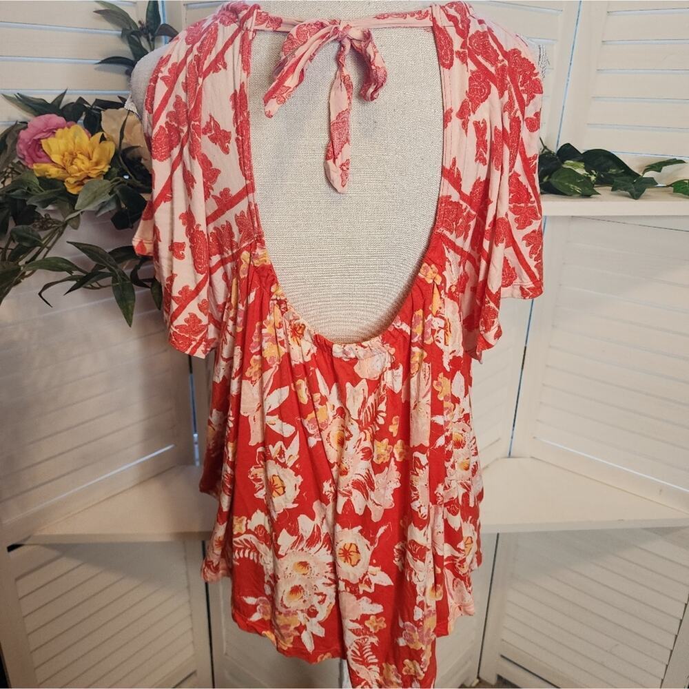 FREE PEOPLE BAHA BABE FLORAL BLOUSE SIZE LARGE - Picture 4 of 4